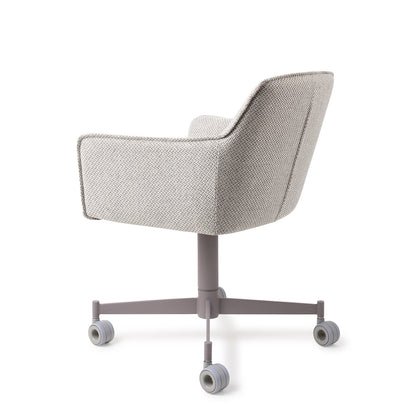 Jesper Home Hofu Checkers Charm Eetkamerstoel - Caster Grey - KwaliteitWonen.nl