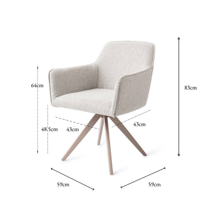 Jesper Home Hofu Checkers Charm Eetkamerstoel - Turn Beige - KwaliteitWonen.nl