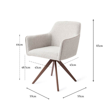 Jesper Home Hofu Checkers Charm Eetkamerstoel - Turn Brown - KwaliteitWonen.nl