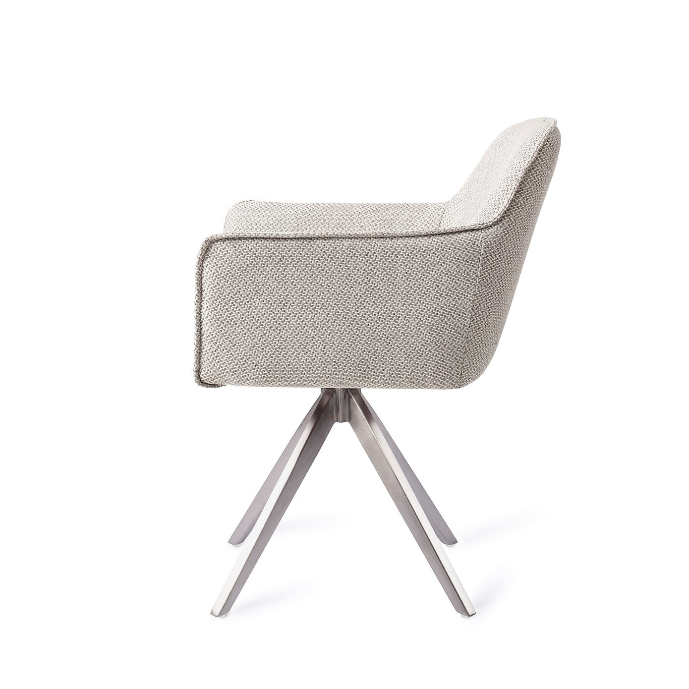Jesper Home Hofu Checkers Charm Eetkamerstoel - Turn Steel - KwaliteitWonen.nl