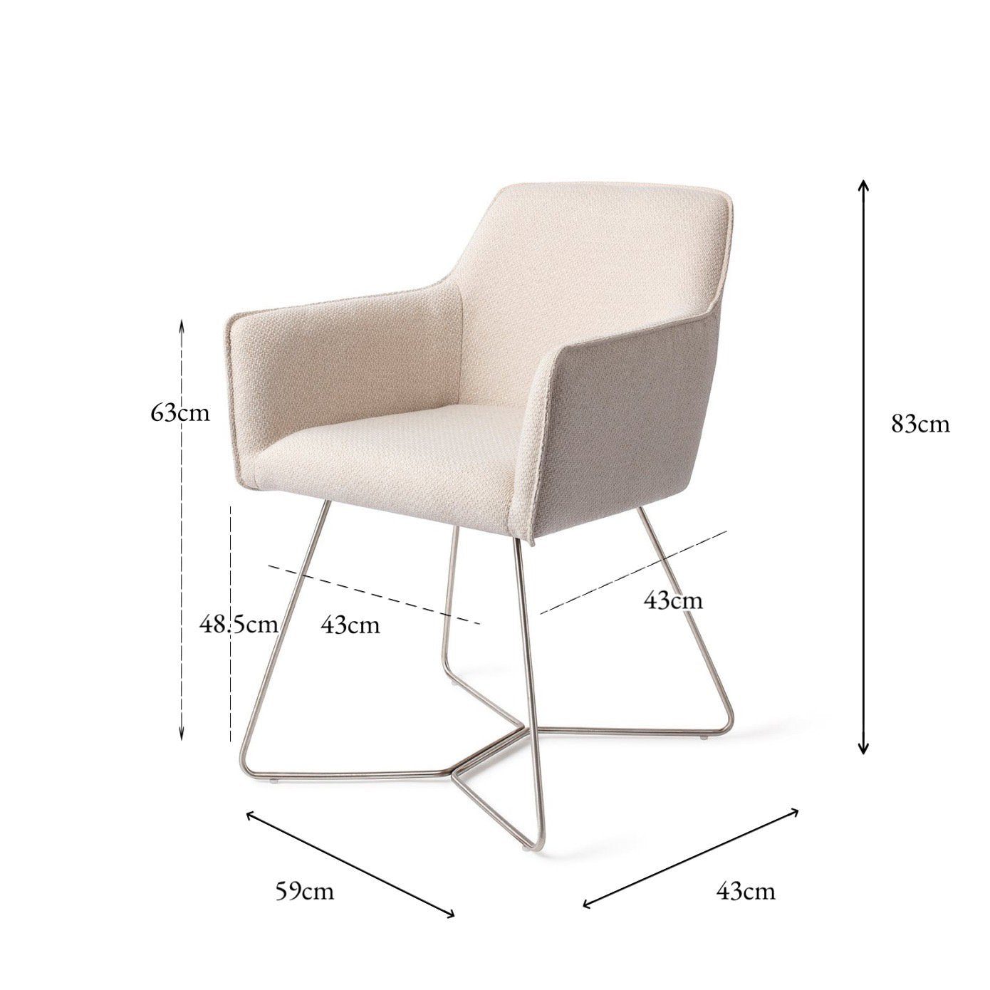 Jesper Home Hofu Enoki Eetkamerstoel - Beehive Steel - KwaliteitWonen.nl