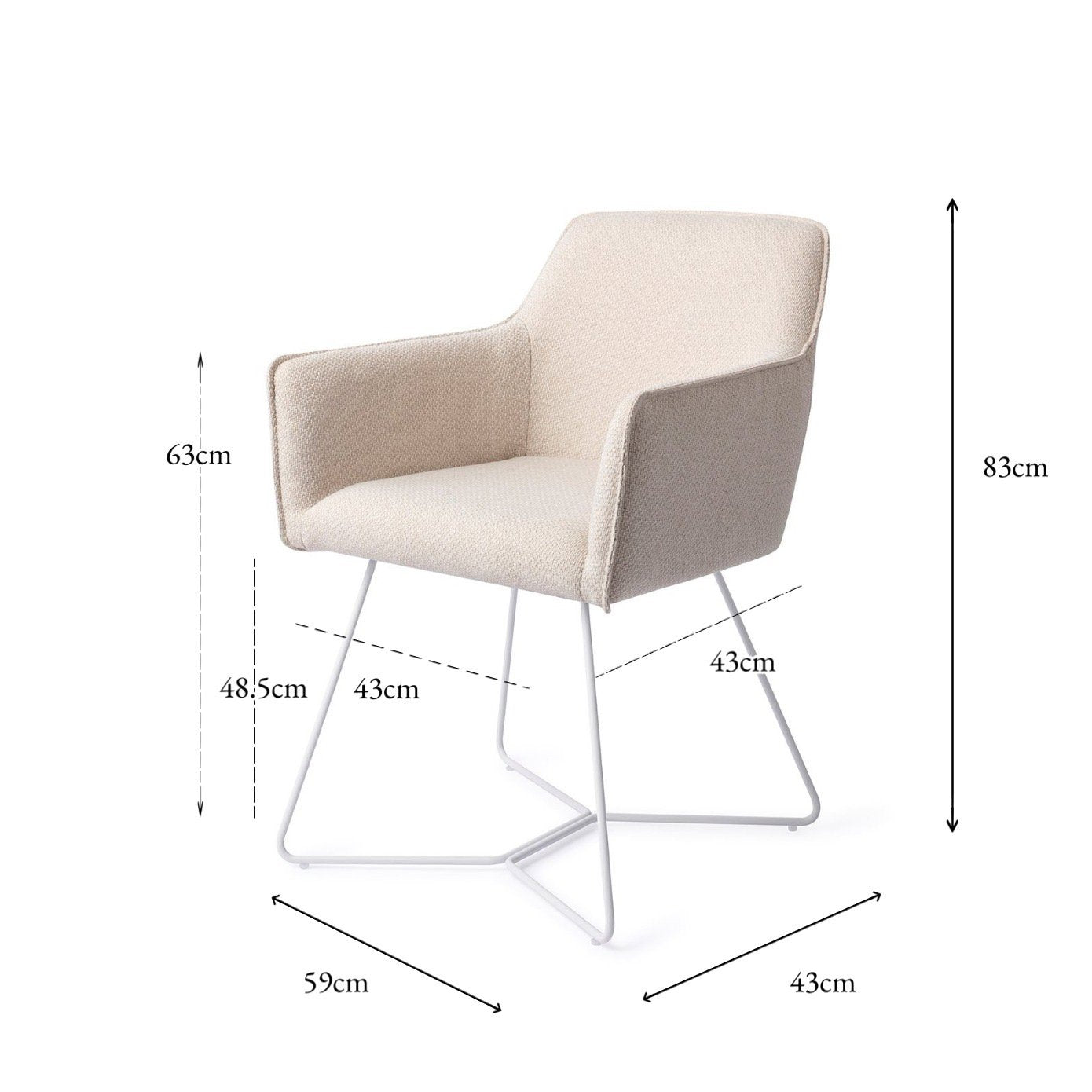Jesper Home Hofu Enoki Eetkamerstoel - Beehive White - KwaliteitWonen.nl