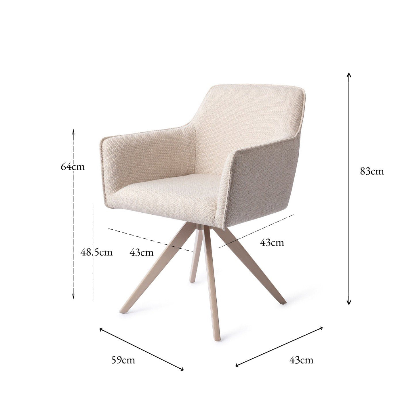 Jesper Home Hofu Enoki Eetkamerstoel - Turn Beige - KwaliteitWonen.nl