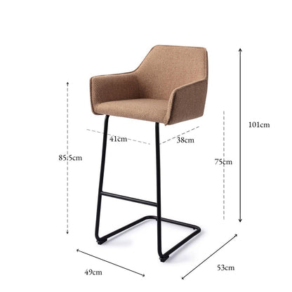 Jesper Home Hofu French Toast Barkruk - Arch Black (H) - KwaliteitWonen.nl