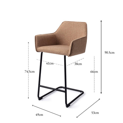 Jesper Home Hofu French Toast Barkruk - Arch Black (L) - KwaliteitWonen.nl