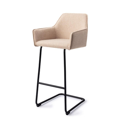 Jesper Home Hofu Wild Walnut Barkruk - Arch Black (H) - KwaliteitWonen.nl