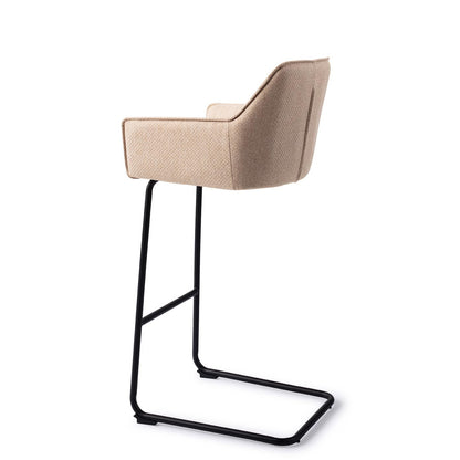 Jesper Home Hofu Wild Walnut Barkruk - Arch Black (H) - KwaliteitWonen.nl