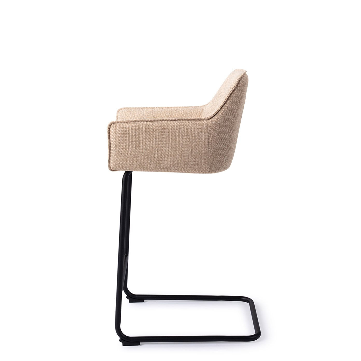 Jesper Home Hofu Wild Walnut Barkruk - Arch Black (L) - KwaliteitWonen.nl