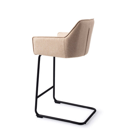 Jesper Home Hofu Wild Walnut Barkruk - Arch Black (L) - KwaliteitWonen.nl