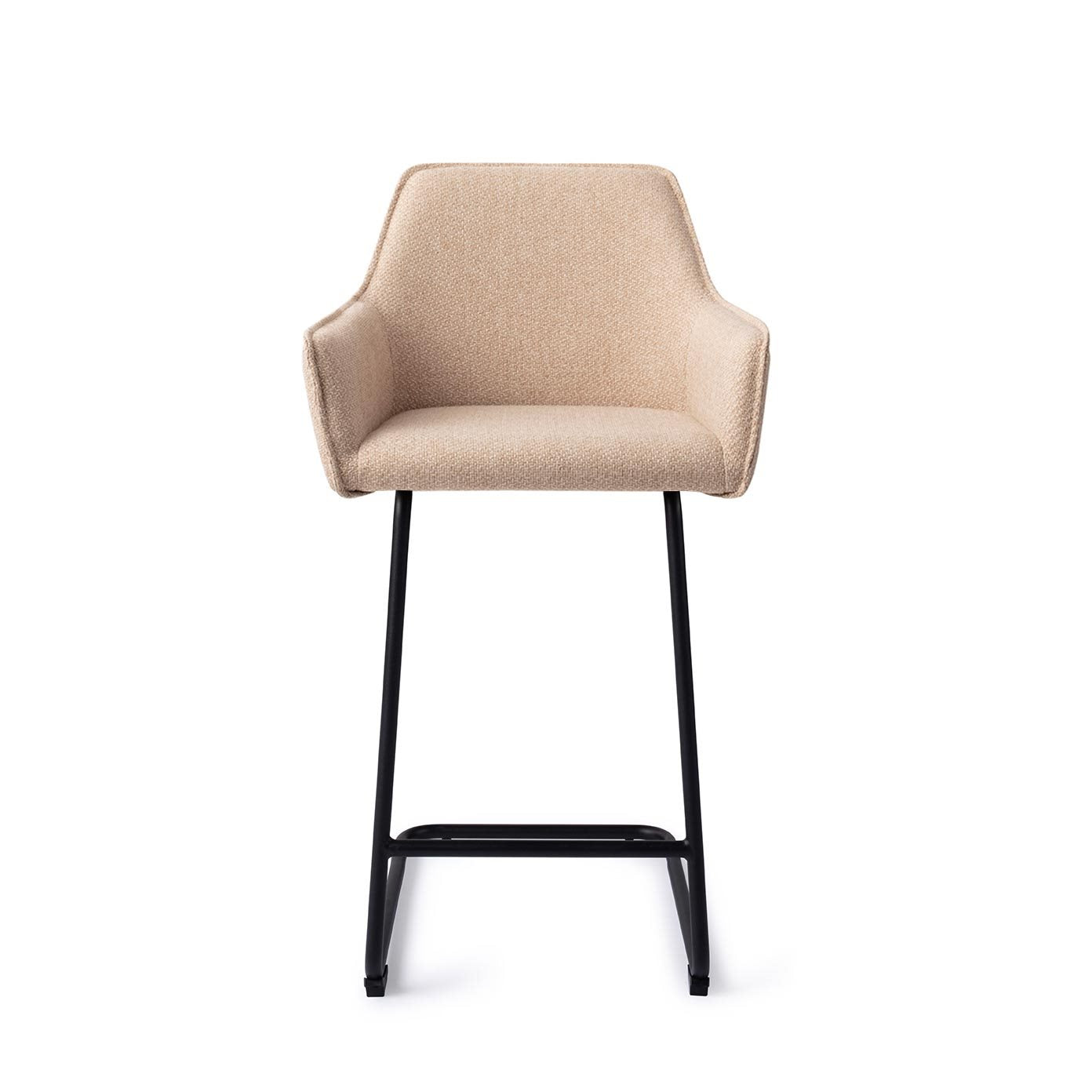 Jesper Home Hofu Wild Walnut Barkruk - Arch Black (L) - KwaliteitWonen.nl