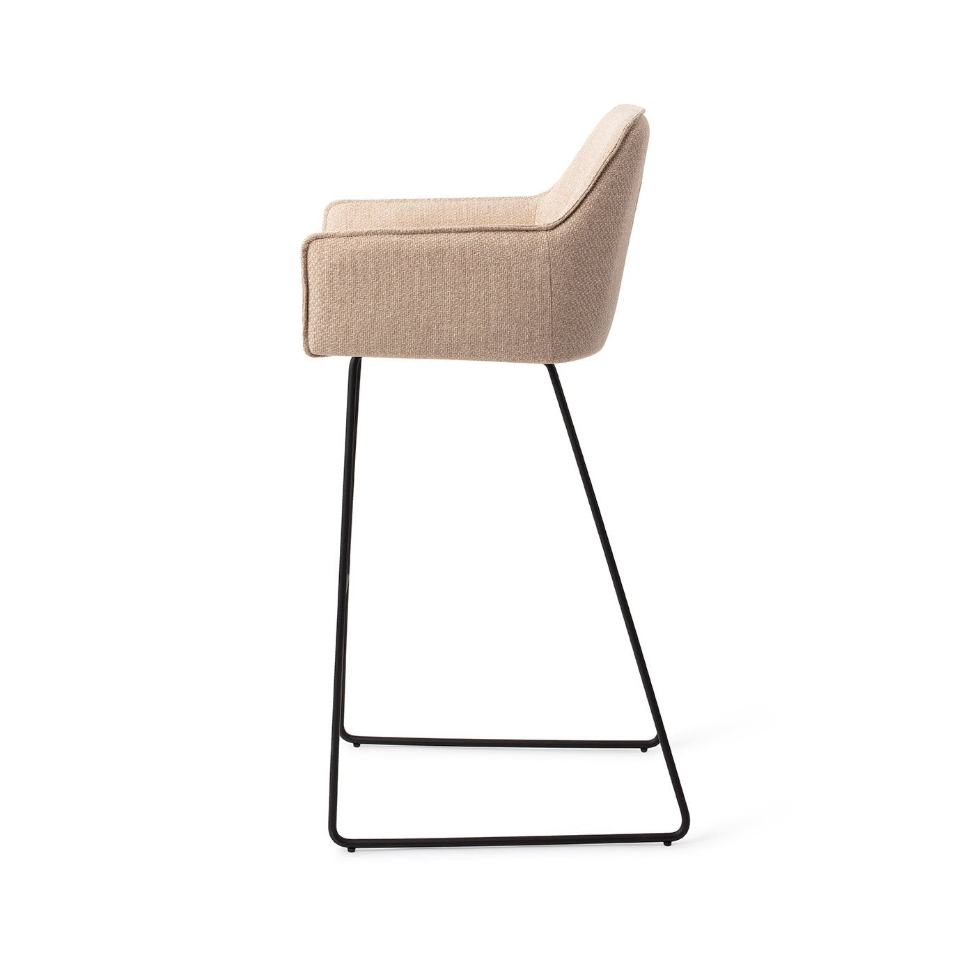 Jesper Home Hofu Wild Walnut Barkruk - Slide Black (H) - KwaliteitWonen.nl