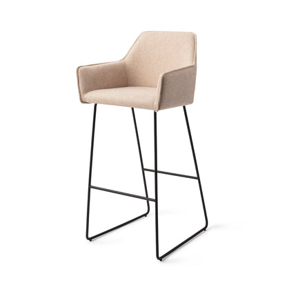 Jesper Home Hofu Wild Walnut Barkruk - Slide Black (H) - KwaliteitWonen.nl