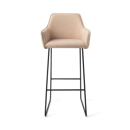 Jesper Home Hofu Wild Walnut Barkruk - Slide Black (H) - KwaliteitWonen.nl