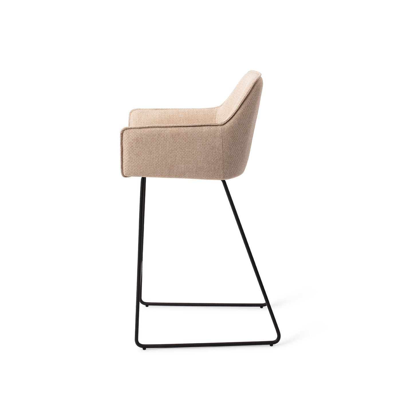 Jesper Home Hofu Wild Walnut Barkruk - Slide Black (L) - KwaliteitWonen.nl