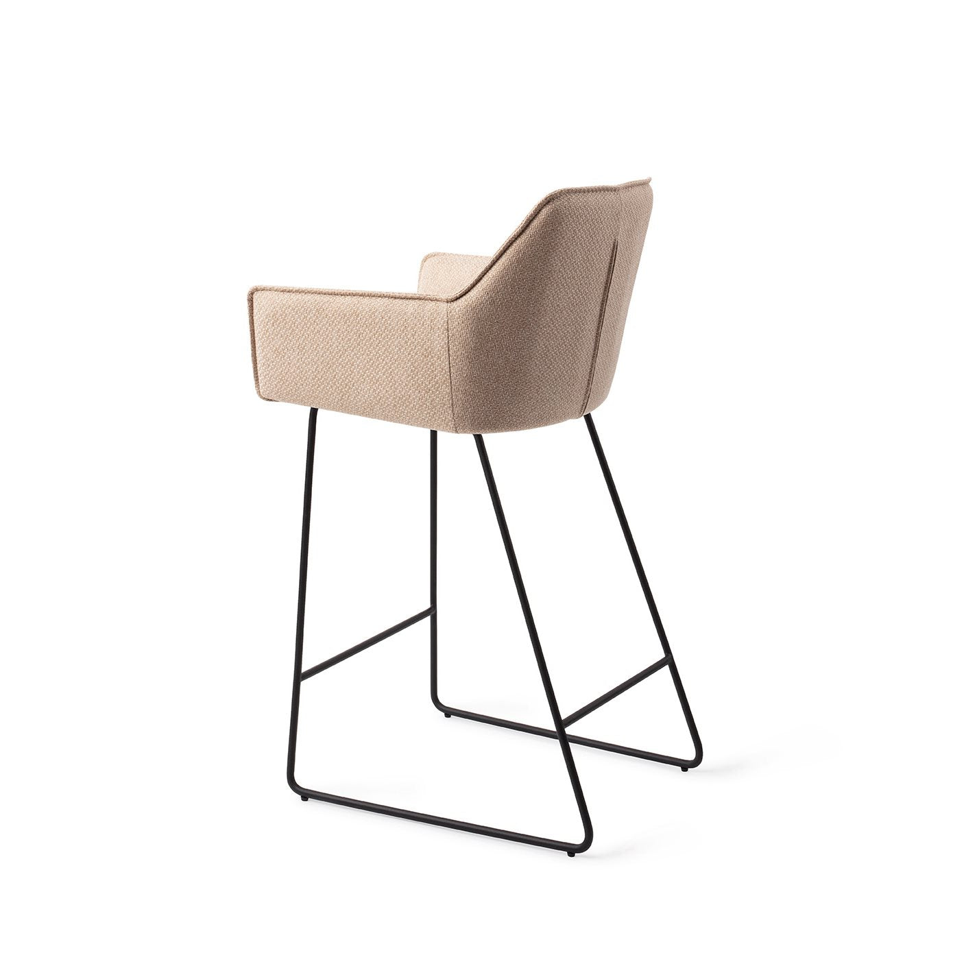 Jesper Home Hofu Wild Walnut Barkruk - Slide Black (L) - KwaliteitWonen.nl