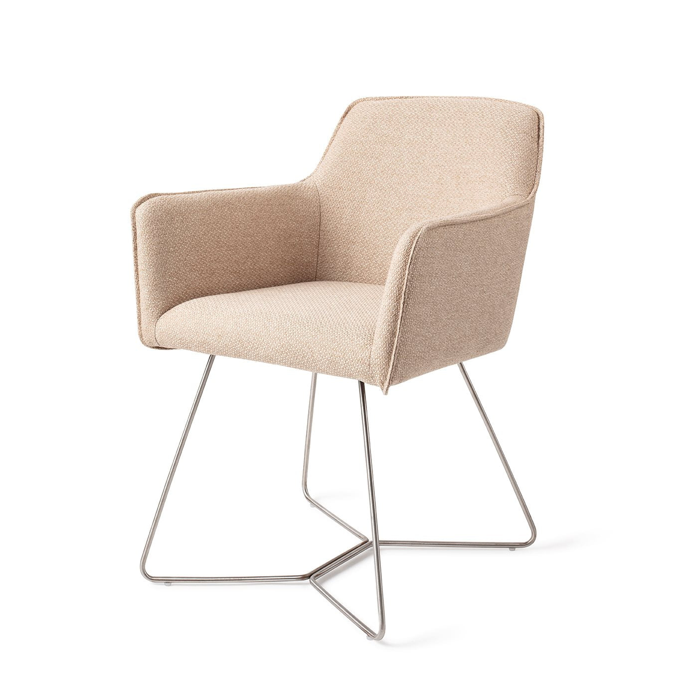 Jesper Home Hofu Wild Walnut Eetkamerstoel - Beehive Steel - KwaliteitWonen.nl