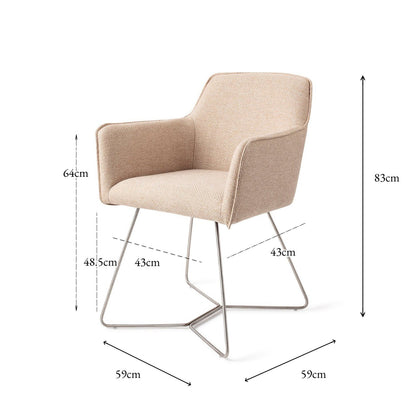 Jesper Home Hofu Wild Walnut Eetkamerstoel - Beehive Steel - KwaliteitWonen.nl