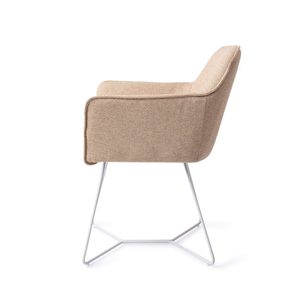 Jesper Home Hofu Wild Walnut Eetkamerstoel - Beehive White - KwaliteitWonen.nl
