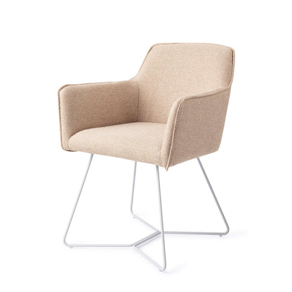 Jesper Home Hofu Wild Walnut Eetkamerstoel - Beehive White - KwaliteitWonen.nl