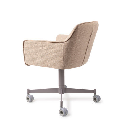 Jesper Home Hofu Wild Walnut Eetkamerstoel - Caster Grey - KwaliteitWonen.nl