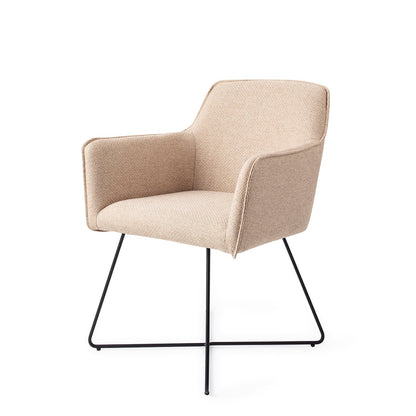 Jesper Home Hofu Wild Walnut Eetkamerstoel - Cross Black - KwaliteitWonen.nl