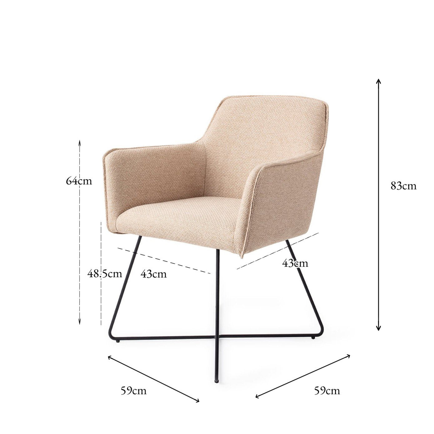 Jesper Home Hofu Wild Walnut Eetkamerstoel - Cross Black - KwaliteitWonen.nl
