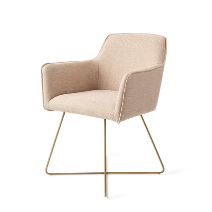 Jesper Home Hofu Wild Walnut Eetkamerstoel - Cross Gold - KwaliteitWonen.nl