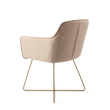 Jesper Home Hofu Wild Walnut Eetkamerstoel - Cross Gold - KwaliteitWonen.nl