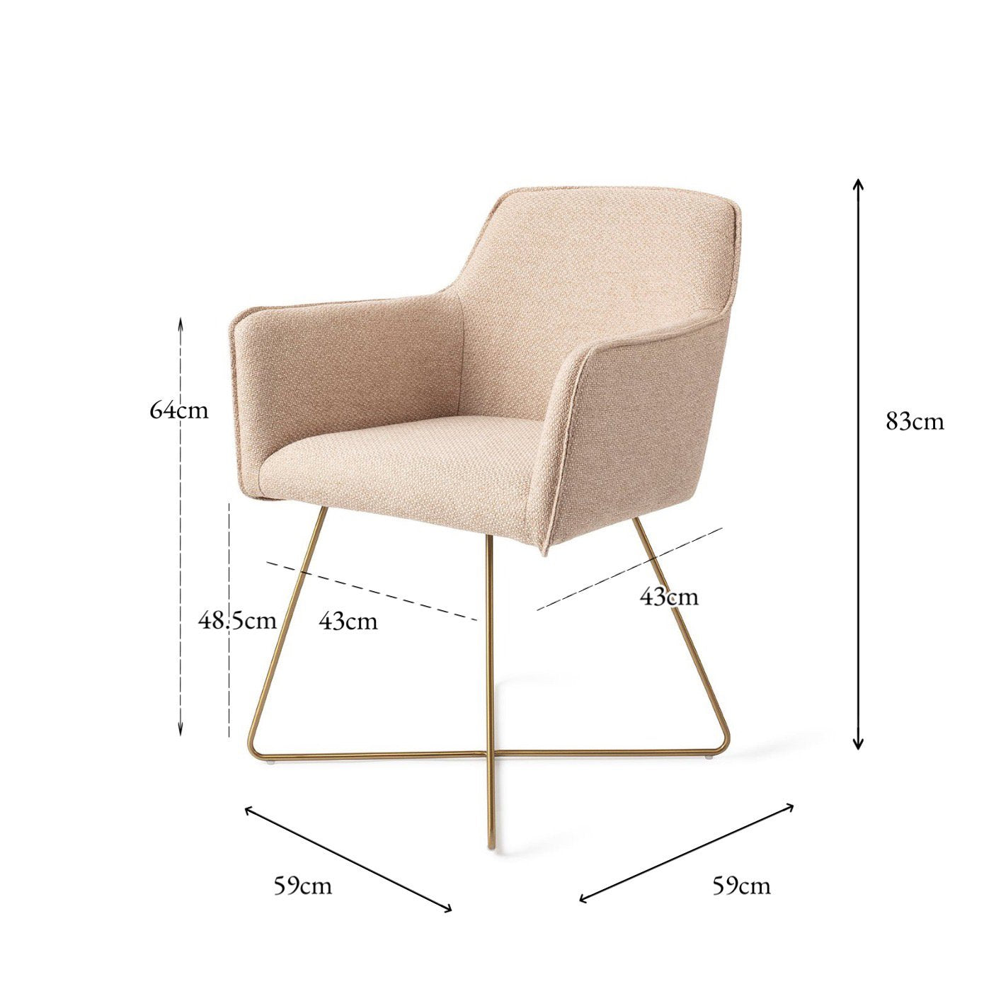 Jesper Home Hofu Wild Walnut Eetkamerstoel - Cross Gold - KwaliteitWonen.nl