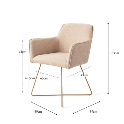 Jesper Home Hofu Wild Walnut Eetkamerstoel - Cross Gold - KwaliteitWonen.nl
