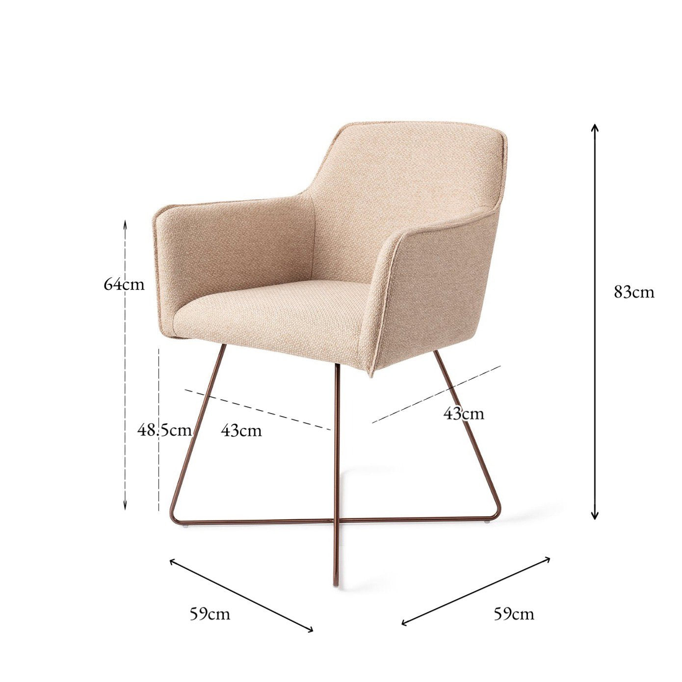 Jesper Home Hofu Wild Walnut Eetkamerstoel - Cross Rose - KwaliteitWonen.nl