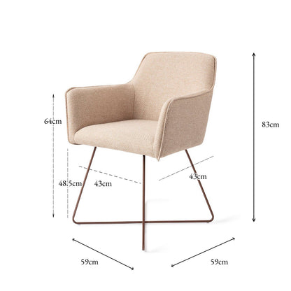 Jesper Home Hofu Wild Walnut Eetkamerstoel - Cross Rose - KwaliteitWonen.nl