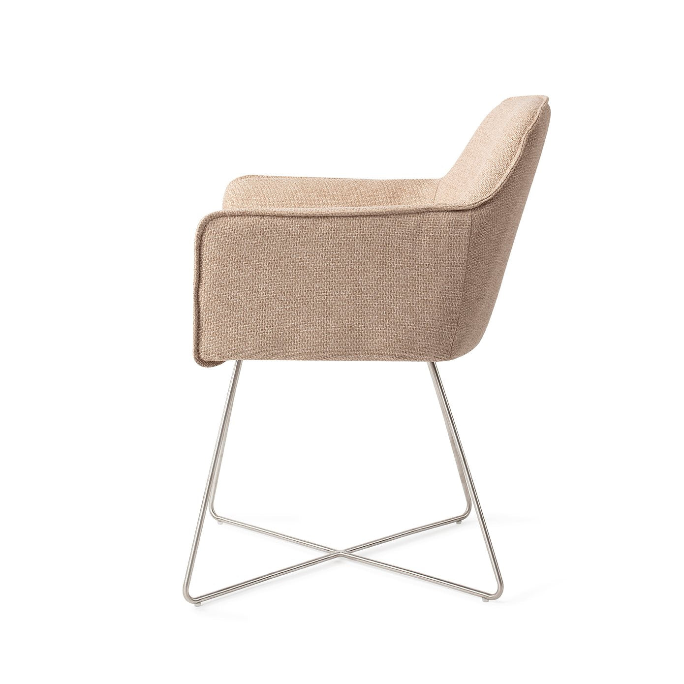 Jesper Home Hofu Wild Walnut Eetkamerstoel - Cross Steel - KwaliteitWonen.nl