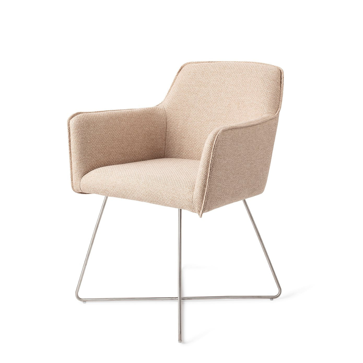 Jesper Home Hofu Wild Walnut Eetkamerstoel - Cross Steel - KwaliteitWonen.nl