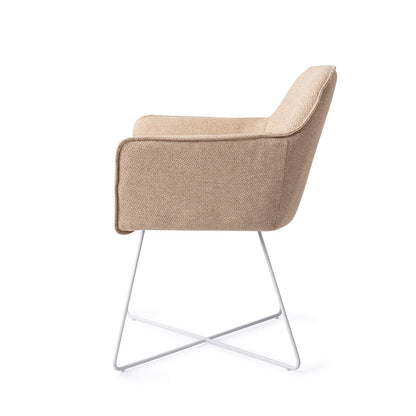 Jesper Home Hofu Wild Walnut Eetkamerstoel - Cross White - KwaliteitWonen.nl