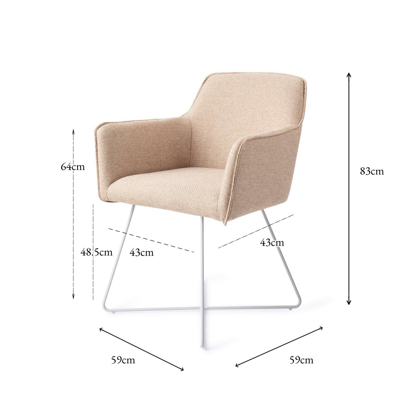 Jesper Home Hofu Wild Walnut Eetkamerstoel - Cross White - KwaliteitWonen.nl