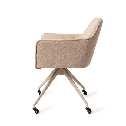 Jesper Home Hofu Wild Walnut Eetkamerstoel - Glide Beige - KwaliteitWonen.nl