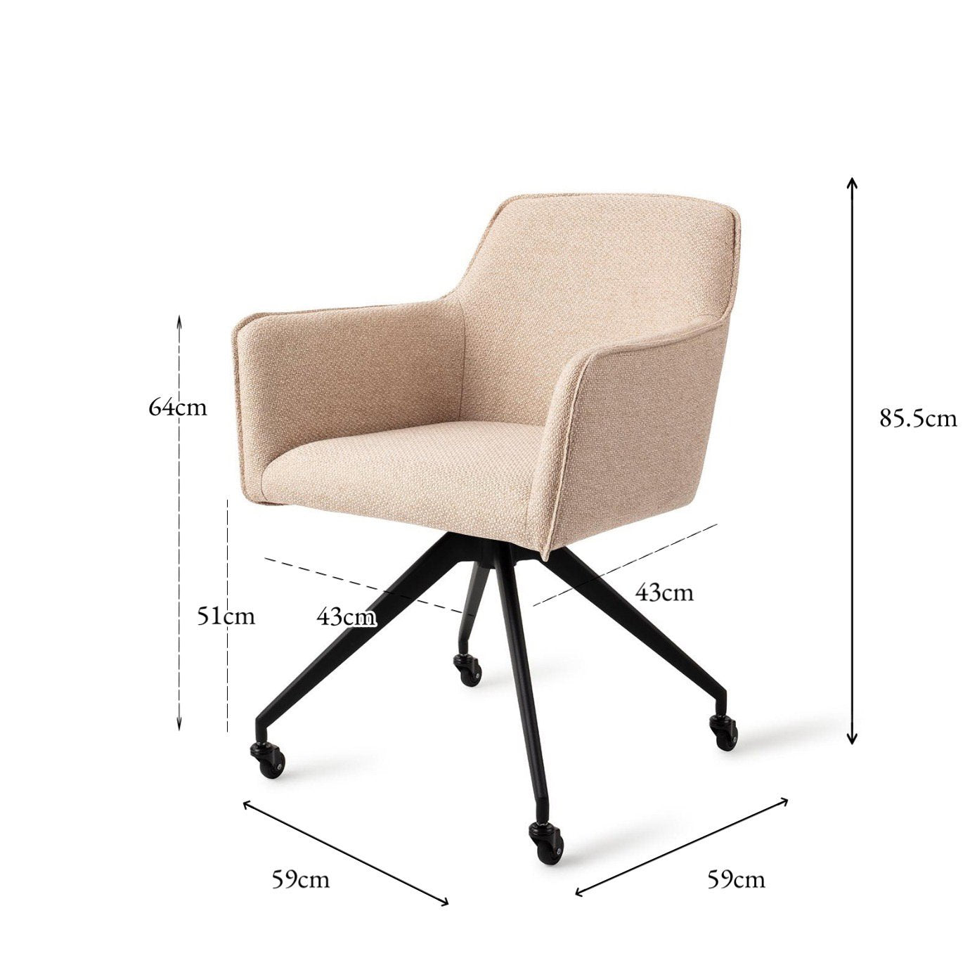 Jesper Home Hofu Wild Walnut Eetkamerstoel - Glide Black - KwaliteitWonen.nl
