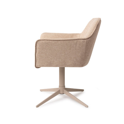Jesper Home Hofu Wild Walnut Eetkamerstoel - Quad Beige - KwaliteitWonen.nl