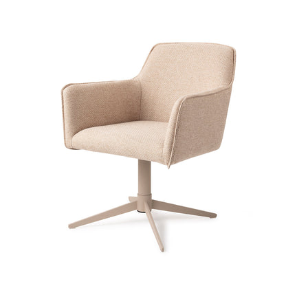 Jesper Home Hofu Wild Walnut Eetkamerstoel - Quad Beige - KwaliteitWonen.nl