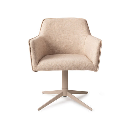 Jesper Home Hofu Wild Walnut Eetkamerstoel - Quad Beige - KwaliteitWonen.nl