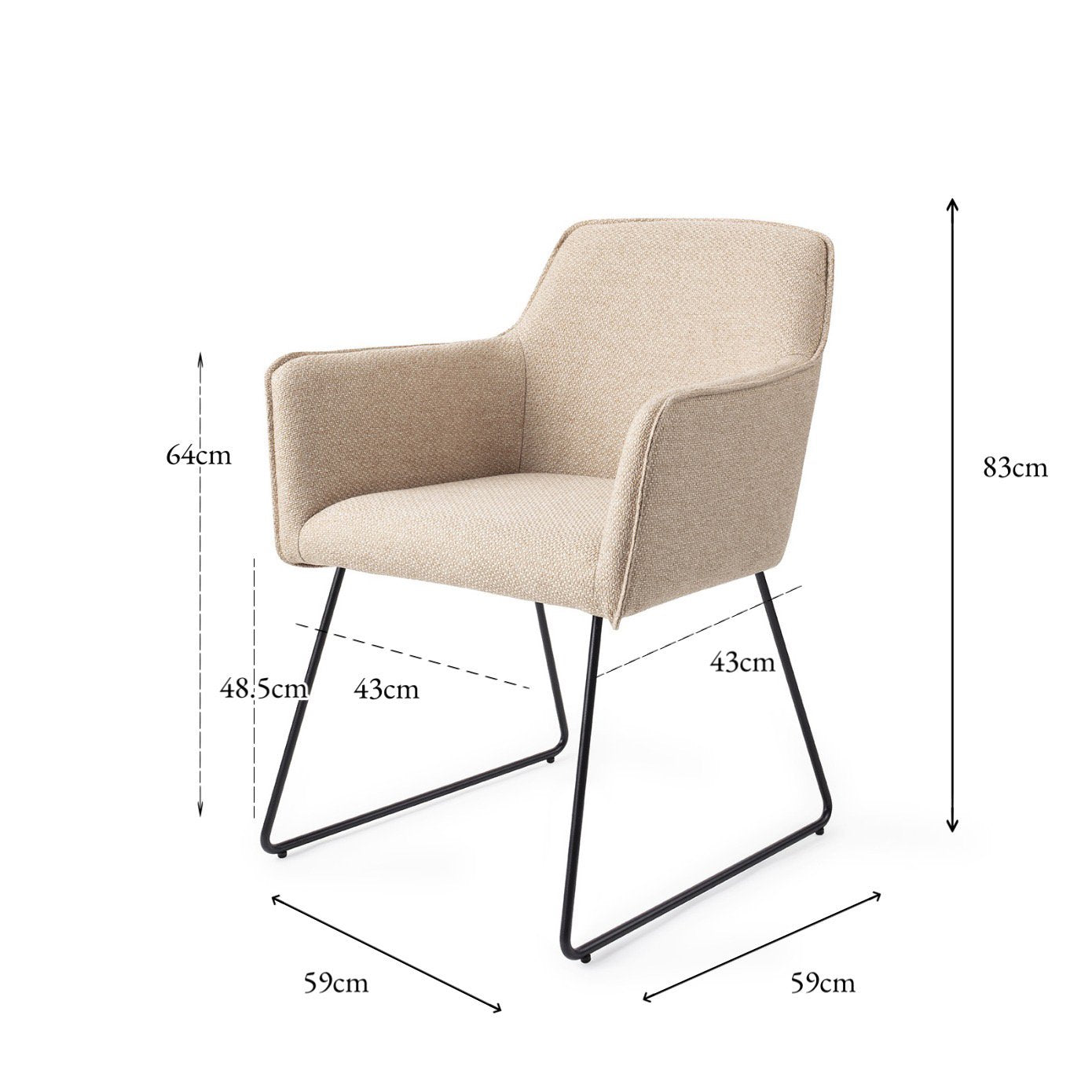 Jesper Home Hofu Wild Walnut Eetkamerstoel - Slide Black - KwaliteitWonen.nl
