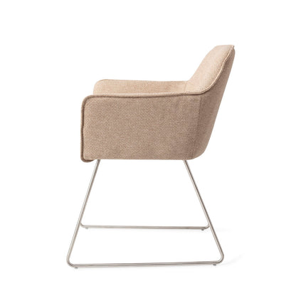 Jesper Home Hofu Wild Walnut Eetkamerstoel - Slide Steel - KwaliteitWonen.nl