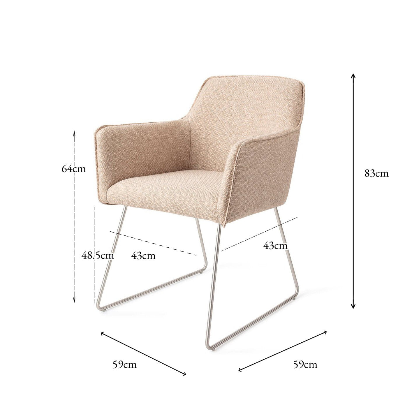 Jesper Home Hofu Wild Walnut Eetkamerstoel - Slide Steel - KwaliteitWonen.nl