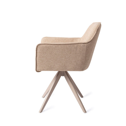Jesper Home Hofu Wild Walnut Eetkamerstoel - Turn Beige - KwaliteitWonen.nl