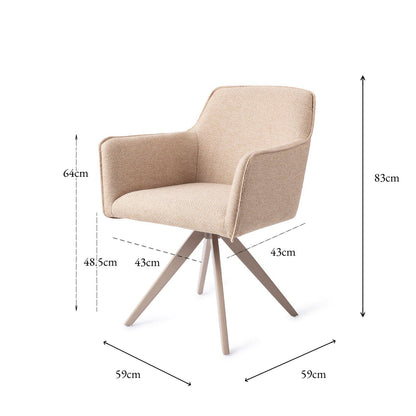 Jesper Home Hofu Wild Walnut Eetkamerstoel - Turn Beige - KwaliteitWonen.nl