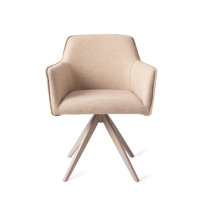 Jesper Home Hofu Wild Walnut Eetkamerstoel - Turn Beige - KwaliteitWonen.nl