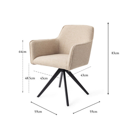Jesper Home Hofu Wild Walnut Eetkamerstoel - Turn Black - KwaliteitWonen.nl