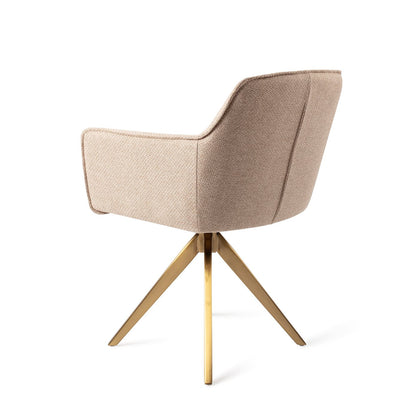 Jesper Home Hofu Wild Walnut Eetkamerstoel - Turn Gold - KwaliteitWonen.nl