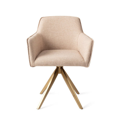 Jesper Home Hofu Wild Walnut Eetkamerstoel - Turn Gold - KwaliteitWonen.nl